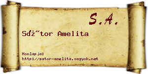 Sátor Amelita névjegykártya